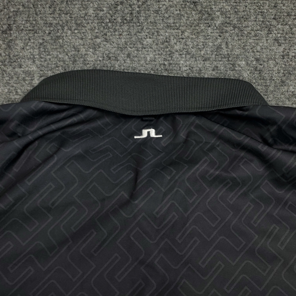 J Lindeberg Tour Tech Polo Shirt Mens 3XL Golf Logo Print Regular Fit Black - Picture 9 of 11